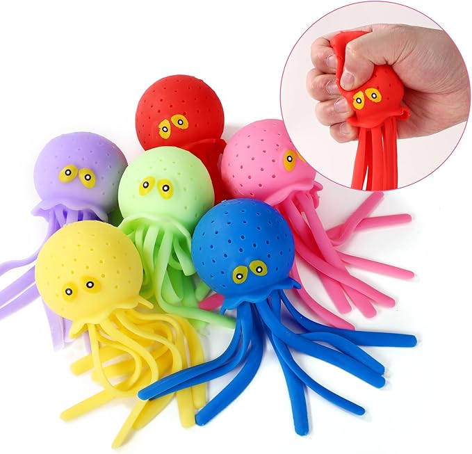 6pcs Octopus Water Balls, Funny Octopus Floating Pool Toys Novelty Sensory Squeeze Water Bomb Splash Balls Summer Swimming Pool Bath Toy for Kids (6 Colors)