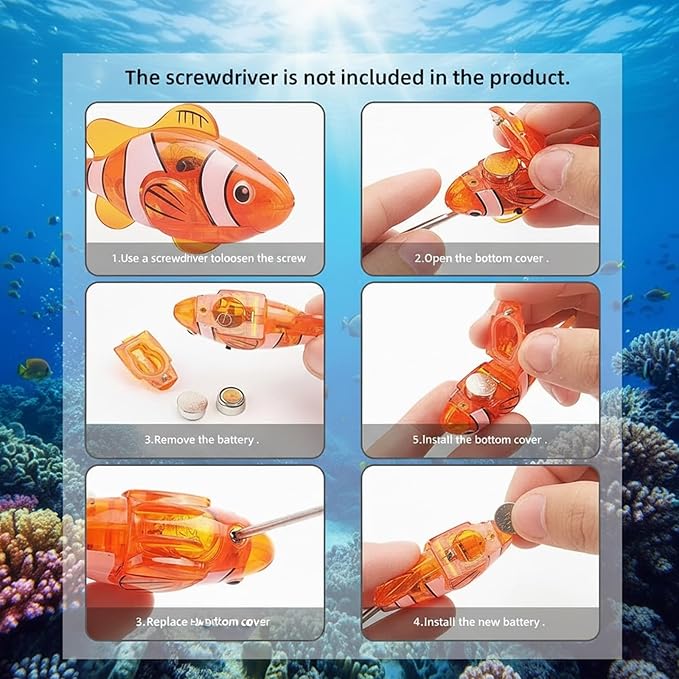 Magic Water-Activated Glowing Swimming Fish, Neon Deep-Sea Disco, Interactive Colorful Robot Fish, Swimming Robotic Luminous Function, Waterproof Aquarium Bath Time Fun(Orange)
