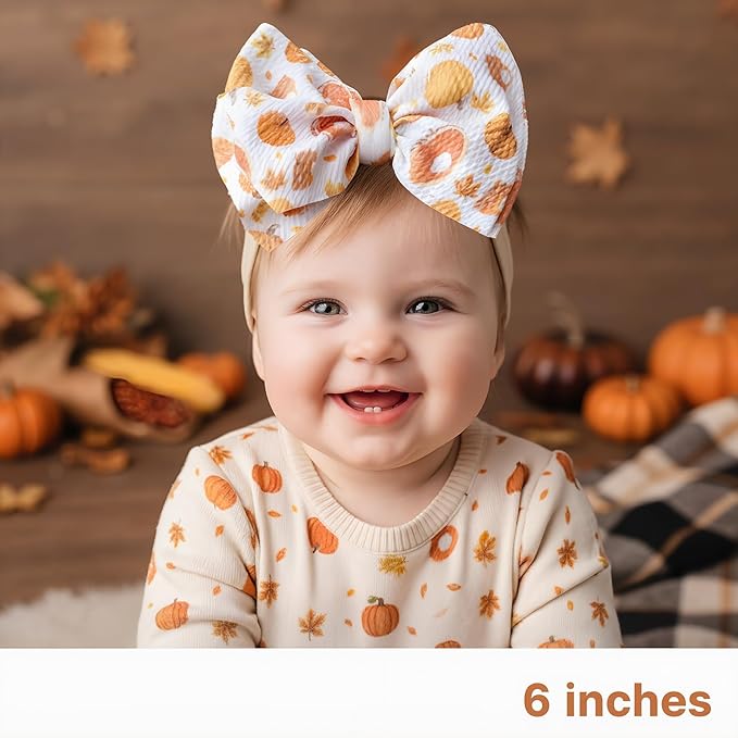 Thansgiving Baby Girl Bows Newborn Headband Infant Big Bows for Birthday/Baby Shower/Photography/Baby Gifts
