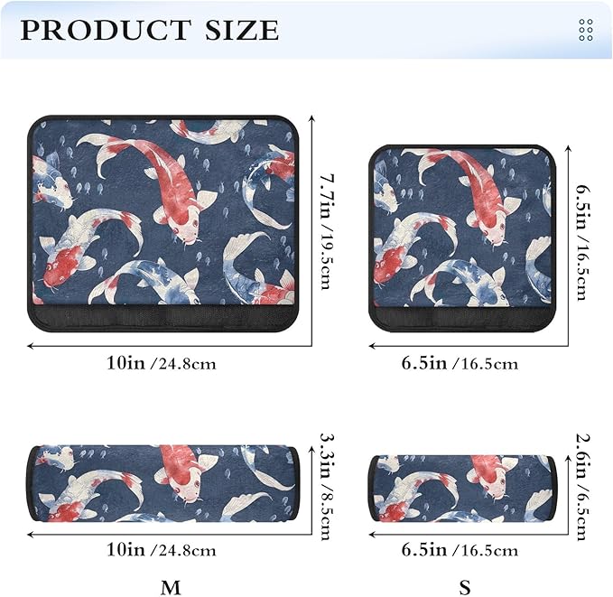 CHIFIGNO Dark Blue and Red Fish Seat Belt Cover Pad 2Pcs Cute Seatbelt Cover Seatbelt Shoulder Pad for Adults Women Kids