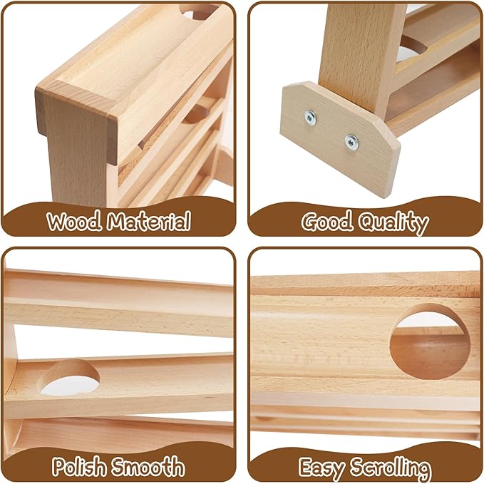Montessori Ball Drop Toy for 2 3 Year Old, Wooden Ball Drop Toy Wooden Ball Tower for Toddlers, Pound a Ball for Toddlers Early Childhood Education Visual Tracking for Boys Girls Gift