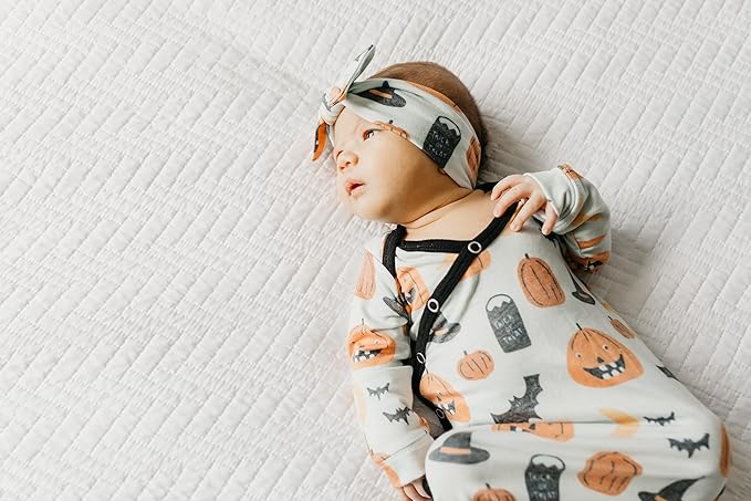 Copper Pearl Baby Stretchy Soft Knit Headband Bow Trick
