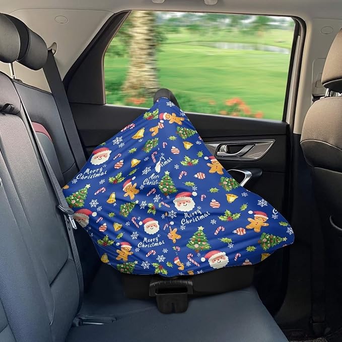 AFPANQZ Santa Print Baby Car Seat Canopy Nursing Cover Sunflower Breastfeeding Scarf Shopping Cart Covers Stroller Sunshade High Chair Cover Car Seat Covers Girls