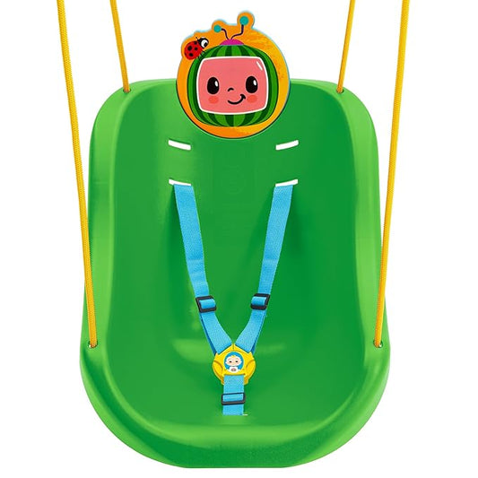 CoComelon 2-in-1 Outdoor Swing by Delta Children – for Babies and Toddlers – Full Bucket Seat