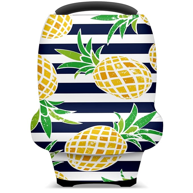 Baby Car Seat Stroller Covers Beautiful Pineapple Nursing Cover Breastfeeding Scarf Soft Breathable Stretchy Infant Car Canopy Coverage Carseat Cover for Boys and Girls Multi Use