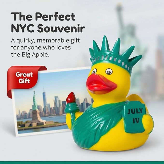 Artisan Owl New York City Souvenir 4" Yellow Rubber Duck (Statue of Liberty Rubber Duck)