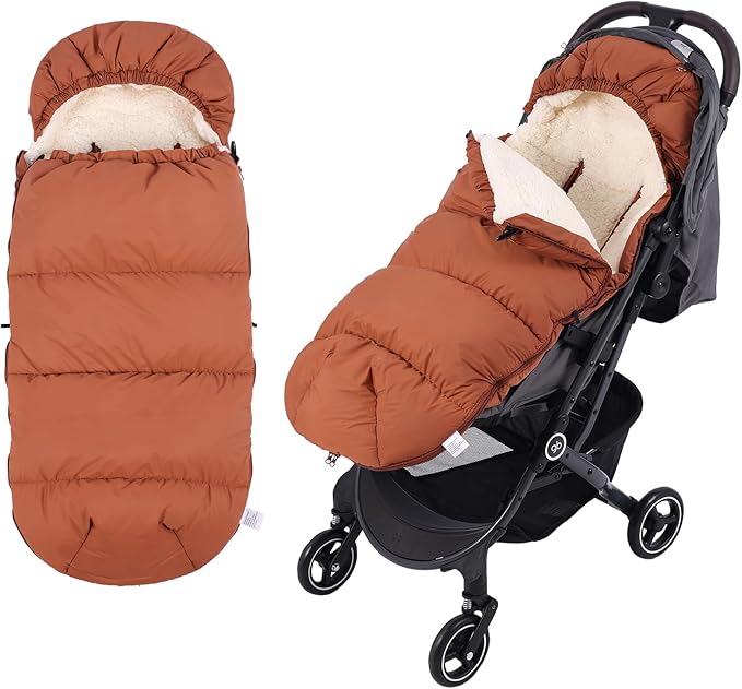 Baby Footmuff for Winter Outdoors Stroller Layer Waterproof Outer Soft Lambswool Liner Designed for Cold Wind Moisture Protection Suitable -30F/-22C Universal Fit Stroller