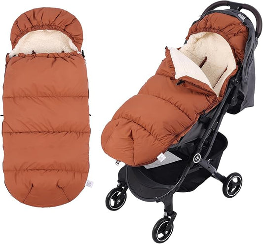 Baby Footmuff for Winter Outdoors Stroller Layer Waterproof Outer Soft Lambswool Liner Designed for Cold Wind Moisture Protection Suitable -30F/-22C Universal Fit Stroller