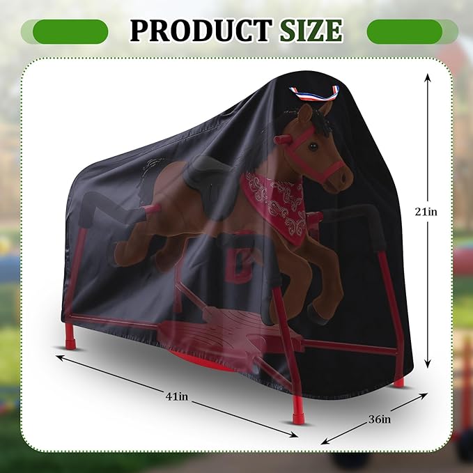 SmoothNovelty Rocking Horse Cover Waterproof Dustproof Riding Horse Cover 36 x 41 x 21 Inches Durable Ride on Toy Protector