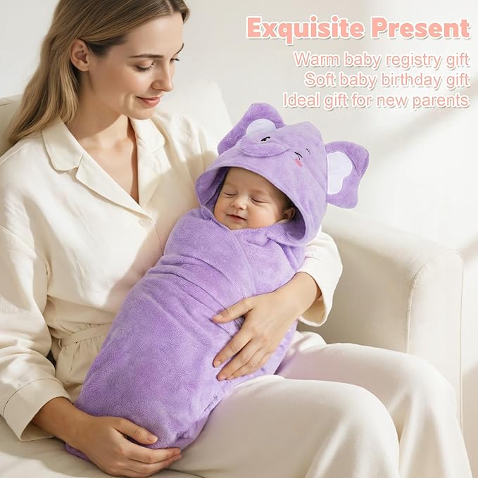 CandyHome 9 PCS Baby Bath Towels for Infants Toddlers, 3 PCS Animal Hooded Baby Towels & 6 PCS Washcloths Set, Ultra Absorbent Soft Cute Newborn Bath Essentials Gifts for Boys & Girls