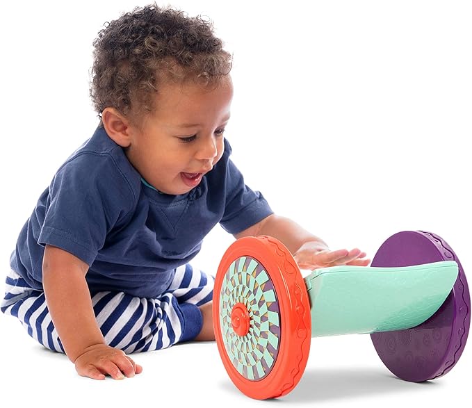 B. toys – Baby Toys Mirror with Rolling Sensory Wheels – Interactive Roly– Poly Mirror for Tummy Time & Crawling – Early Learning for Infant Development – 0+ Months