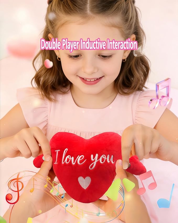 Baby Musical Sensory Toy,nteractive Musical Plush Toy with Sounds，Sensory Activity Learning Educational Kid Toy,Fun Christmas and Birthday Gifts Suitable for Multiplayer Interaction (Heart)