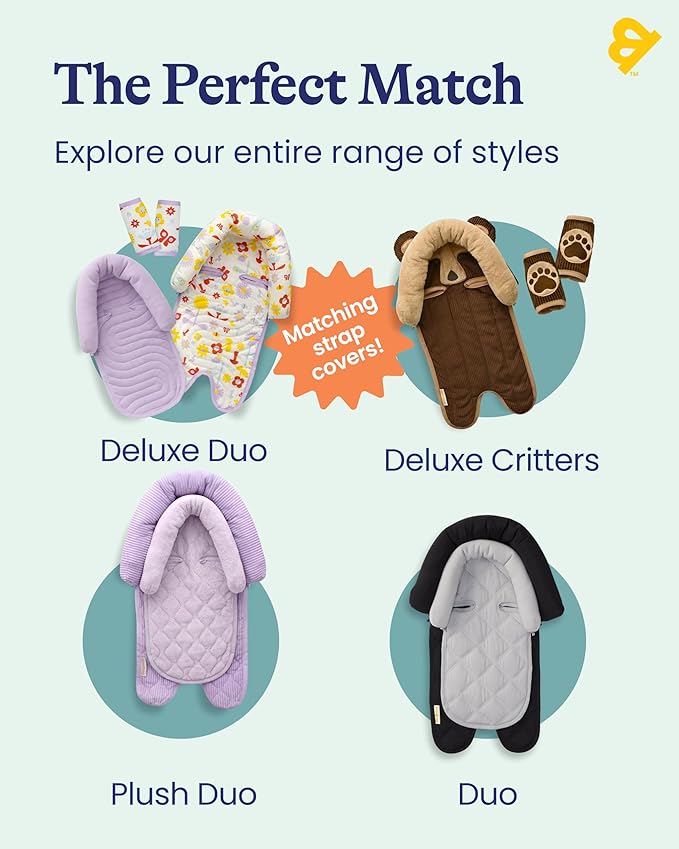 GoldBug Baby & Toddler 2-in-1 Head Support Duo Head Support for Rear Facing Car Seats - Balloons