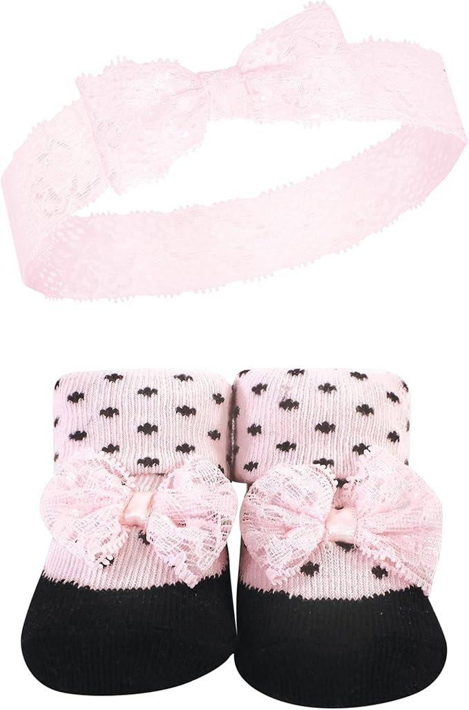 Hudson Baby Girl's Headband and Socks Giftset