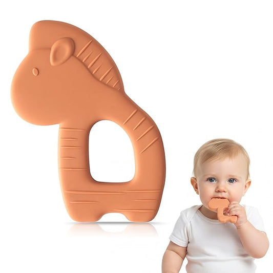 Silicone Teething Toy for Babies - 2ooya Zebra Infant Teething Relief Chew Toys Toddler Sore Gums Pain Food Grade Silicone Animal Theme Teether for Newborn 6-12 Months Baby Shower Birthday Gift