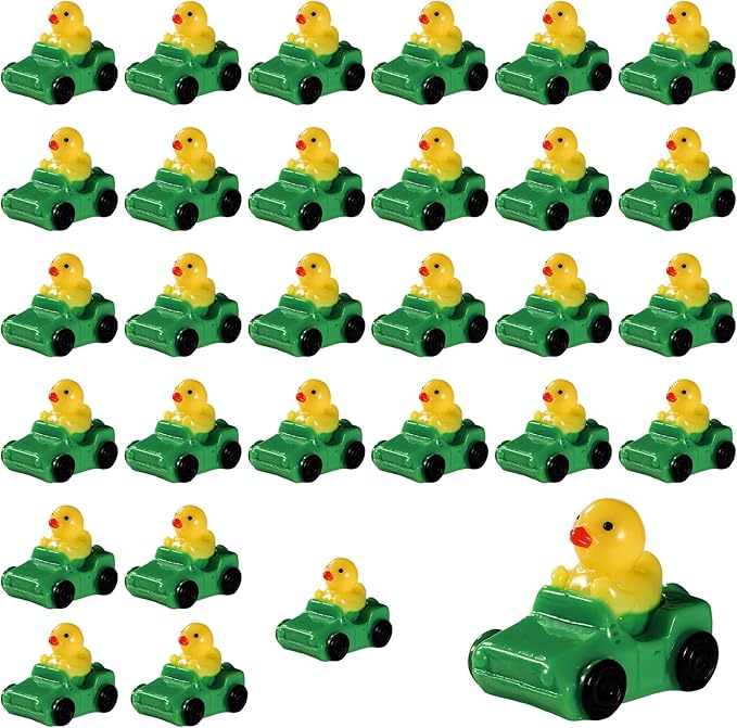 30pcs Ducks in a Car, Resin Car Ducking Set Cute Mini Car Ducks Unique Resin Ducks Micro Landscape Duck Mini Ducks Car Dashboard Decor for Home Car Office Decor(Dark Green)
