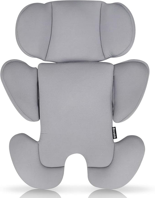 Innokids Infant Car Seat Insert, Baby Head Body Supports for Newborn, Soft and Padded, Detachable Head and Side Support for Carseats, Strollers, Swings (Light Grey)