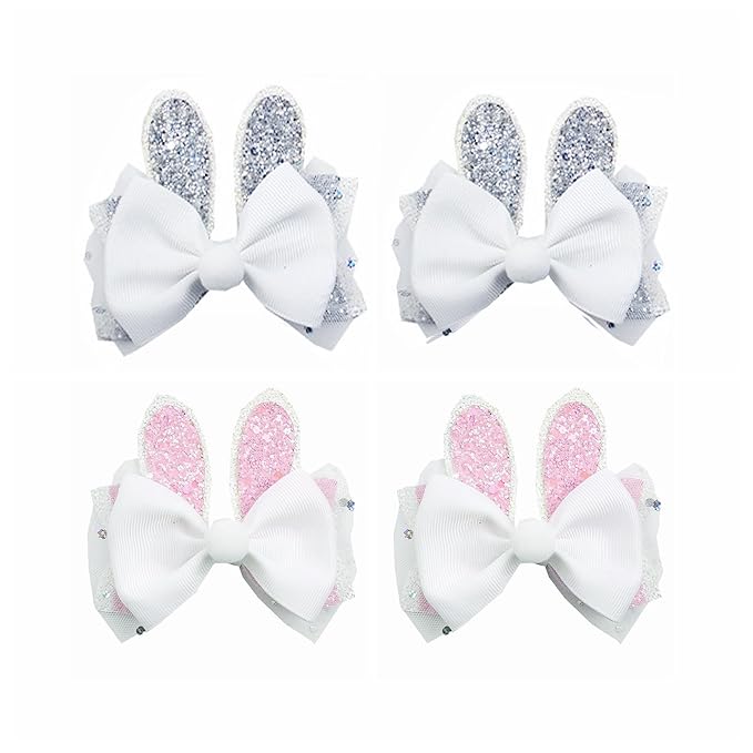 Easter Rabbit Ear Hair Clips Flower Hair Hoop Girl Baby Cute Flower Crown Hair Accessory.(F80-O)