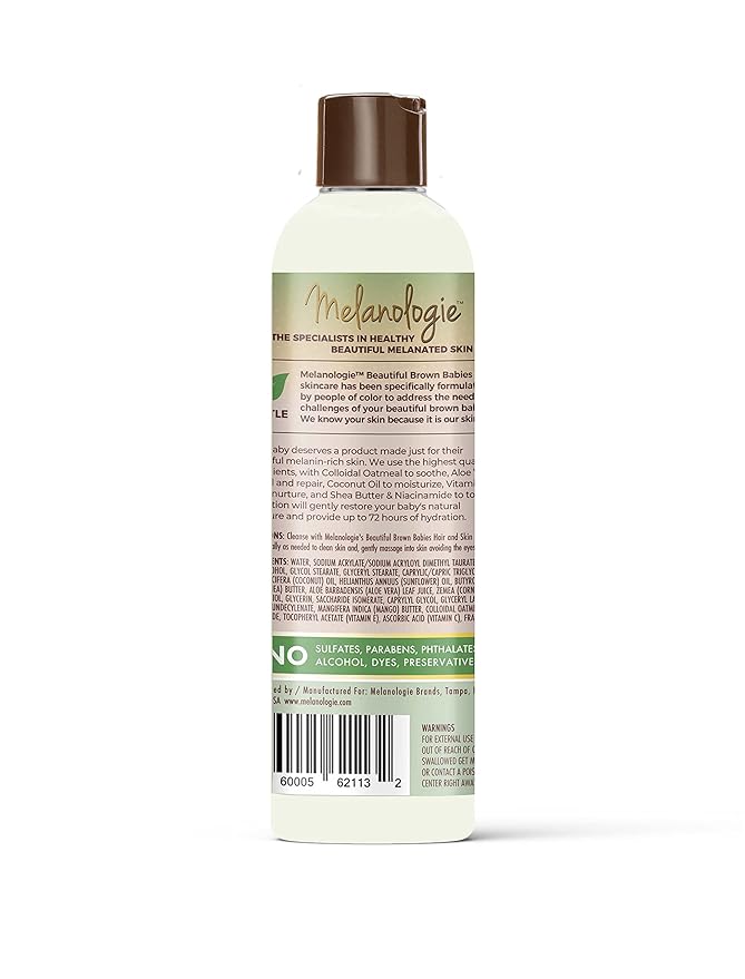 Melanologie Beautiful Brown Babies Incredibly Moisturizing Baby Lotion with 1% Colloidal Oatmeal, Fragrance-, Alcohol-, Paraben- Phthalate-, Peservative, & Dye-Free, 12 fl. Oz
