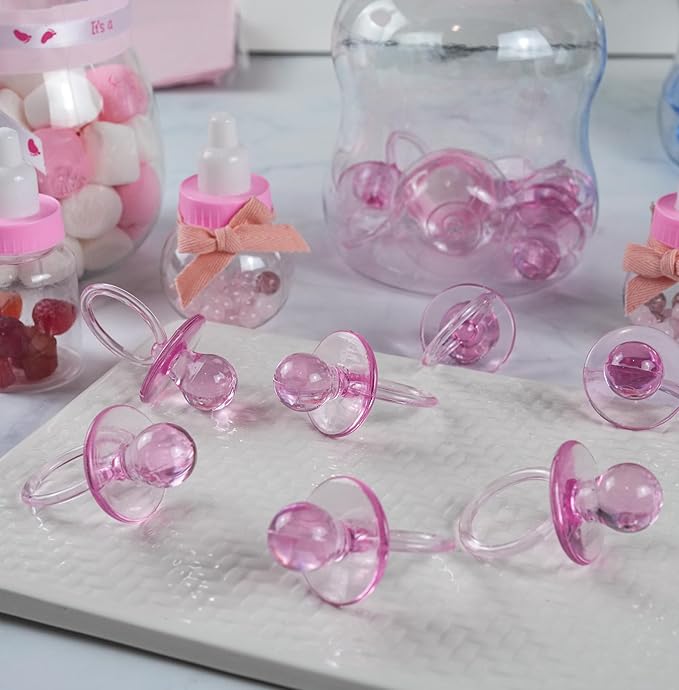 Baby Pacifier 2.5" Baby Shower Favors Decoration (Pink, 36 Count)