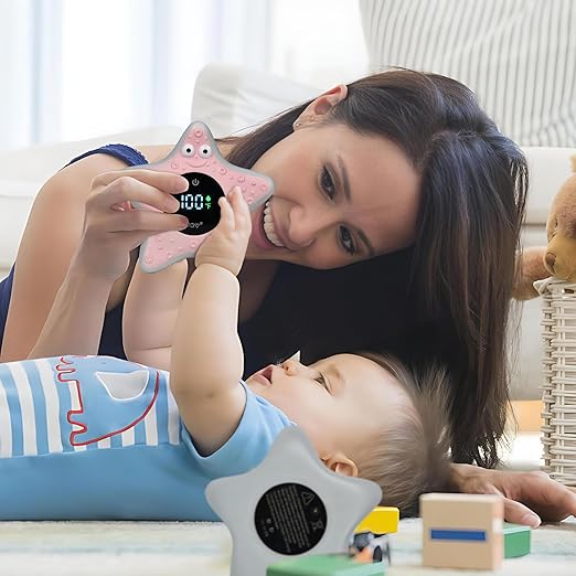 Baby Bath Thermometer - Digital Floating Water Thermometer with LED Display & Color Temperature Alerts, Rechargeable Bath Toy for Infant Bathtub Safety, Newborn Bath Essentials Gift