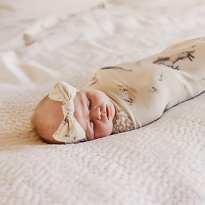 Copper Pearl Baby Stretchy Soft Knit Headband Bow Montana