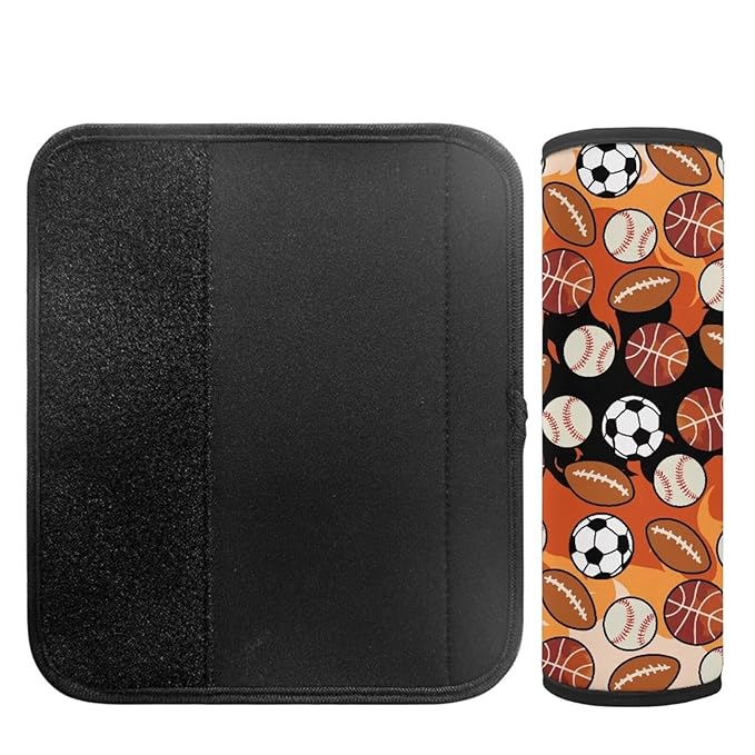 Biyejit Balls Pattern 2 Pieces Set Seat Belt Cover for Kids, Soft Anti-Skid Seat Belt Cushion for Children, Car Seat Belt Pads Cover for Boys Teens