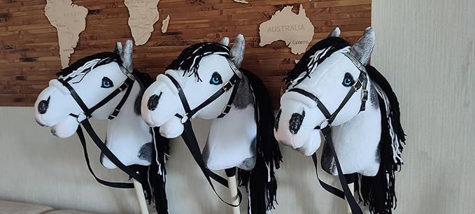 Hobby Horse Pinto A3 | Realistic Toy Horse on a Stick | Black and White Hobbyhorse