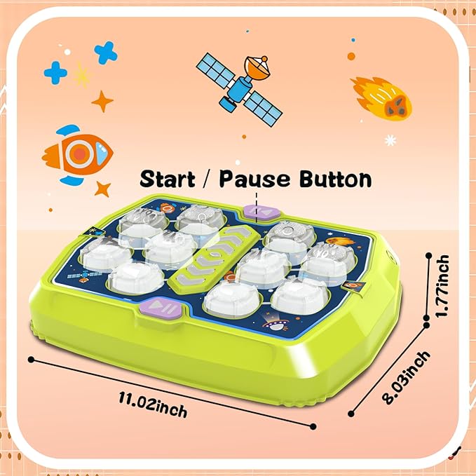 Toddlers Toys Age 3-8, Hammer Mole Game Toys for 3 4 5 6 7+ Year Old Boys with 3 Modes,Interactive Toddler Boy Girl Toys with 2 Hammers, Sound & Light, Birthday Xmas Gift for 3-10 Year Old Boys Girls