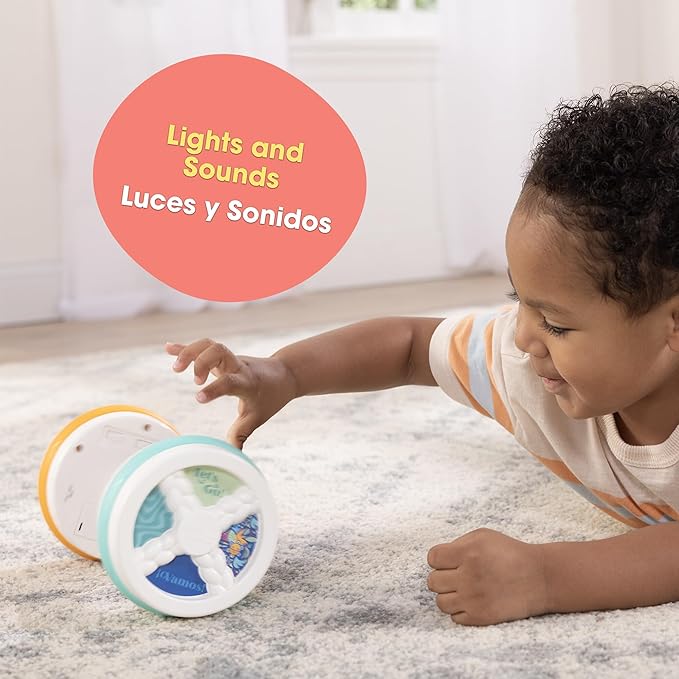 BEBÉ Fuerte Baby Workout Toys by Robin Arzon - Count & Groove Bouncy Barbell - Baby Play Gym Toys with Lights and Sounds - Counts and Sings in English and Spanish - Baby Toys Ages 9 Months and Up