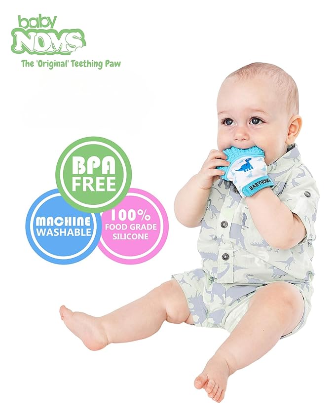 ® Teething Mitten Bundle | Dino Blue & Pink Unicorn Teether Paws