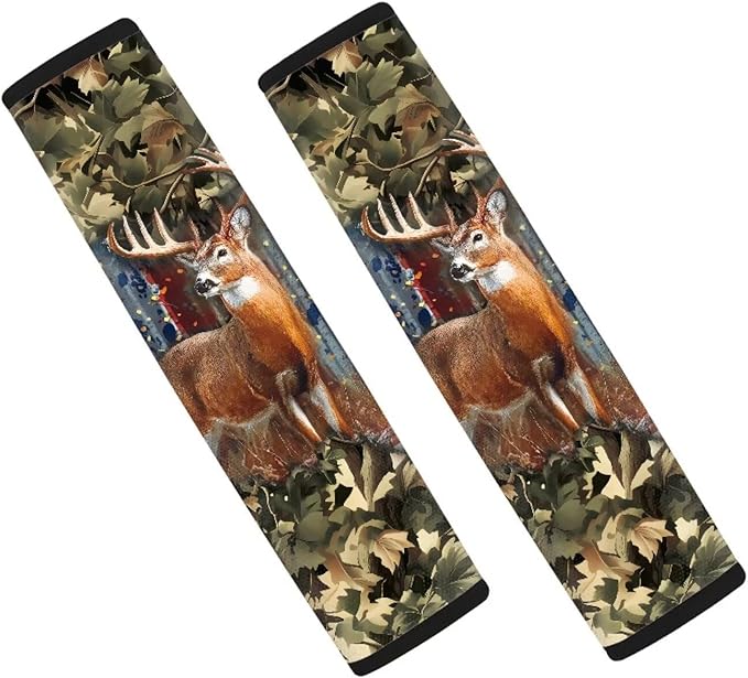 AFPANQZ Deer Branch 2pcs Universal Car Seat Belt Pads Cover Vehicle Seat Belt Comfort Shoulder Pads for Adults Children Seat Cushion Shoulder Straps Cushion for Bags