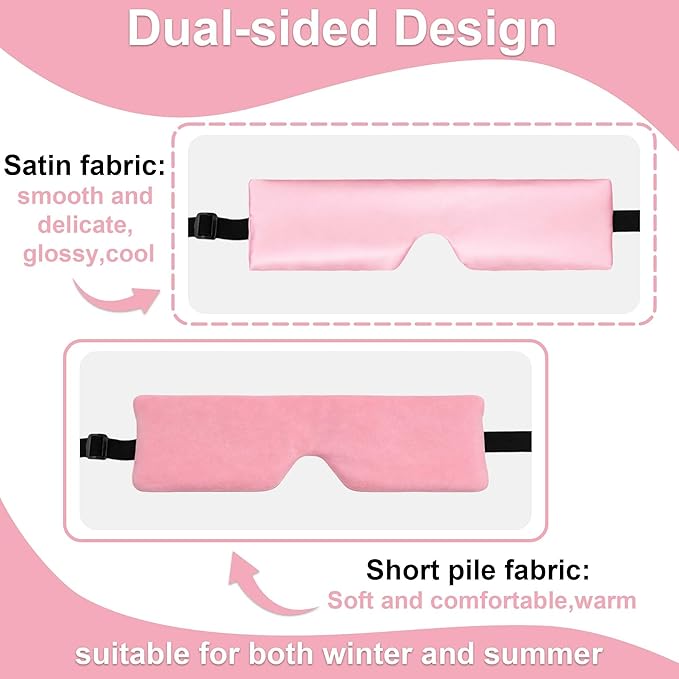 SPRING SEAON Airplane Head Strap for Sleeping, Double-Sided Airplane Eye Mask Head Holder, Adjustable Seat Sleeper Support for Plane, Car & Office Chair, Contoured Nose-Friendly Design，Pouch Included