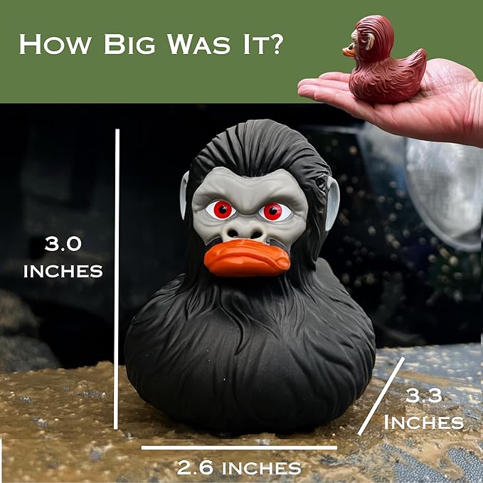 Bigfoot Rubber Ducks for Jeeps - Funny Jeep Ducks for Ducking - Ford Bronco Accessories for Squatching - Bigfoot Gifts for Men Women - Sasquatch Bath Toys for Kids - 3 Inch Size (Black, 1)