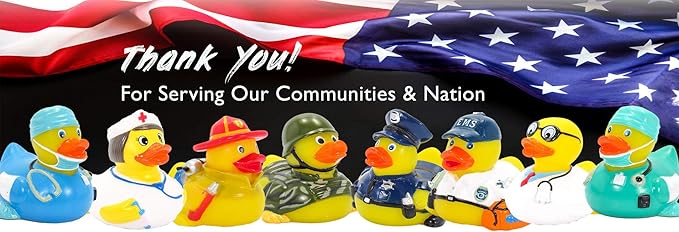 Ad Line Fireman Rubber Duck First Responder Hero Bath Toy | Squeaker | Child Safe | Collectable