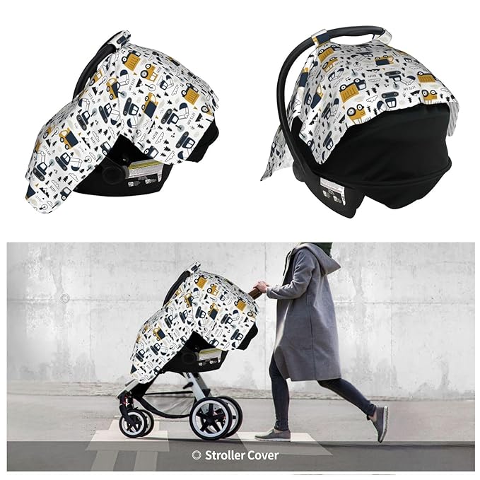 Cars Truck Tractor Baby Car Seat Canopy Nursing Cover for Newborn Car Seat Breastfeeding Covers Blanket Newborn Shower Gift