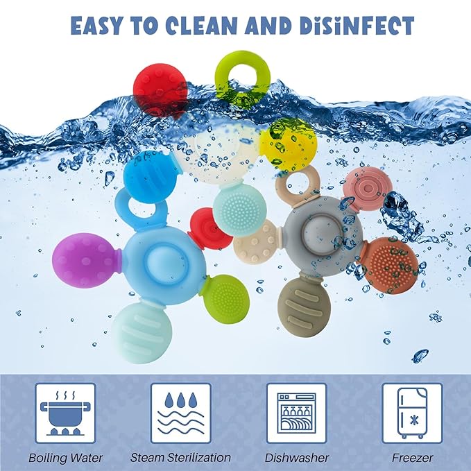 Chewy Necklace for Sensory Kids, Seeway Silicone Sensory chew Necklace Oral Motor Aids for Boys Girls, Autism Chew Toys for Kids Teens Adults with Anxiety ADHD SPD or Other Sensory Needs【Grey+Blue】