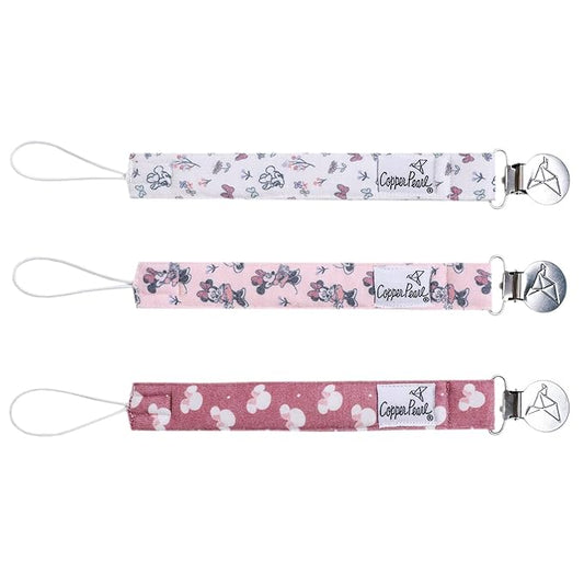 Binky Clip 3 Pack Set "Minnie Mouse" by Copper Pearl
