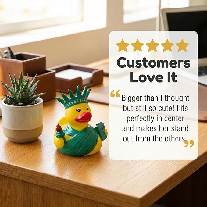 Artisan Owl New York City Souvenir 4" Yellow Rubber Duck (Statue of Liberty Rubber Duck)