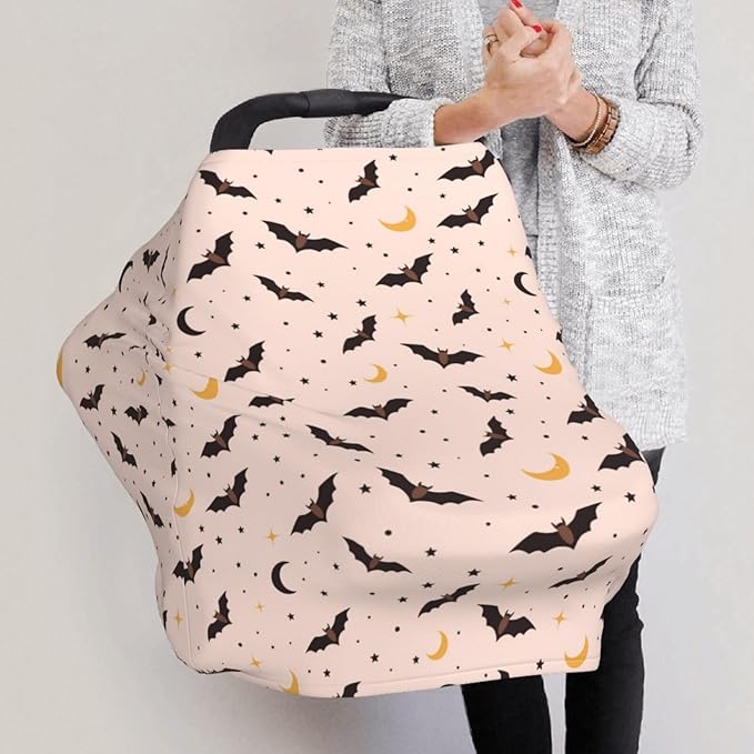 Halloween Bat Baby Car Seat Covers Carseat Canopy Soft Infant Stroller Cover Nursing Breastfeeding Covers for Girls Boys Newborn
