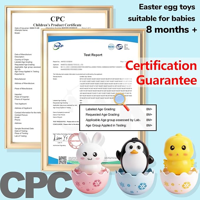 Lukax Baby Easter Egg Toys - Bunny Chick Baby Easter Basket Stuffer, Plastic Easter Egg Toys with Rattles, Toddler Easter Egg Basket Toys for Age 8 Month+