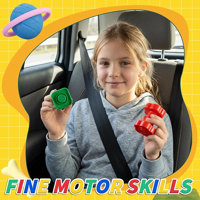 Bbiamsleep 40 Pcs Plastic Nuts and Bolts for Kids Fine Motor Skills Nuts and Bolts Toys Shapes Color Matching Toys for Sorting Counting Training Preschoolers(Random)