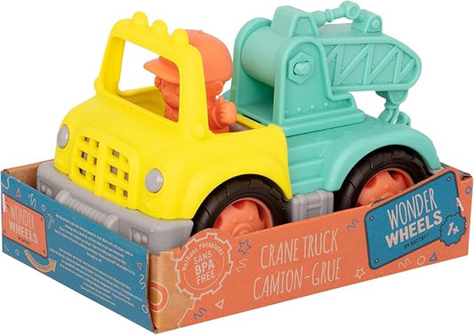 Toy Crane Truck – Toy Truck & Removable Character – Mini Truck with Movable Crane Arm & Hook – Classic Toys for Toddlers, Kids – 12 Months +