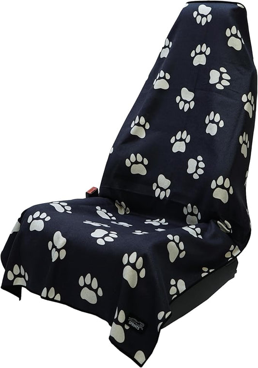 Sprints Athletic Running Towel, Full-Sized, Car Seat Cover - Performance Microfiber (Paw Prints & PR's)