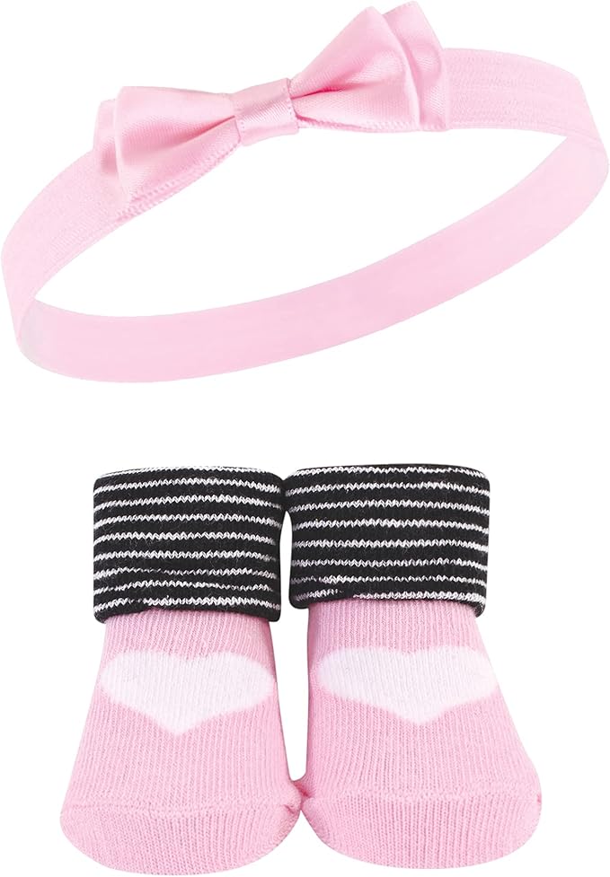 Hudson Baby Girl's Headband and Socks Giftset