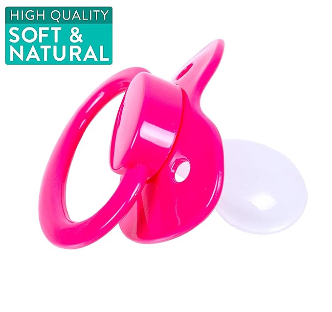J&Or The Classic Original Adult Sized Pacifier Dummy - Three Color Pack - Hot Pink | Flamingo Pink | Caramel Yellow
