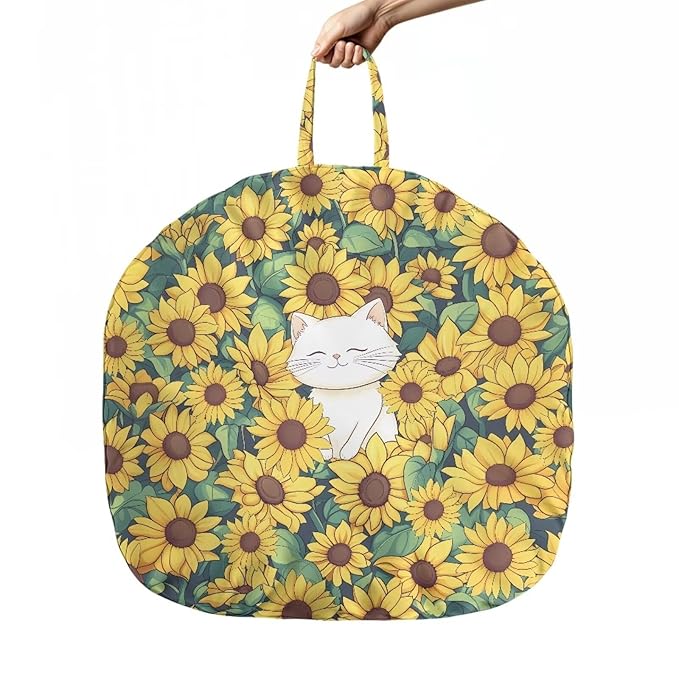 Sunflower and Cat Baby Lounger Cover Lounger Cover for Boys Girls Comfy Fit Infant Lounger for Baby, Infant Removable Slipcover Breathable and Washable