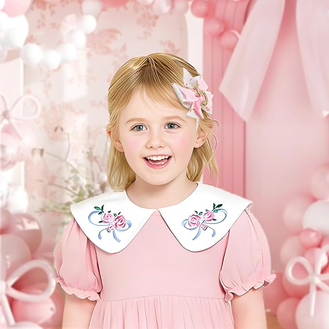 YanJie 1pcs 4'' Baby Hair Bow for 5 Years Old 5th Birthday Outfit Girl Birthday Decorations for Girl Glitter Infants Hair Clips Accessories with Bows