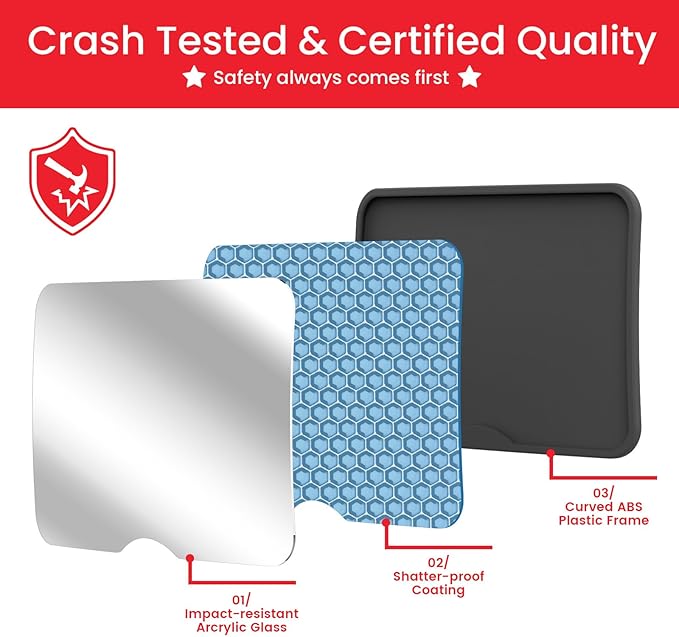 Baby Car Mirror, Safety Car Seat Mirror for Rear Facing Infant, Clear Wide View, Easily Observe the Baby Move, Secure, Shatterproof, Easy Install, Perfect (Black)