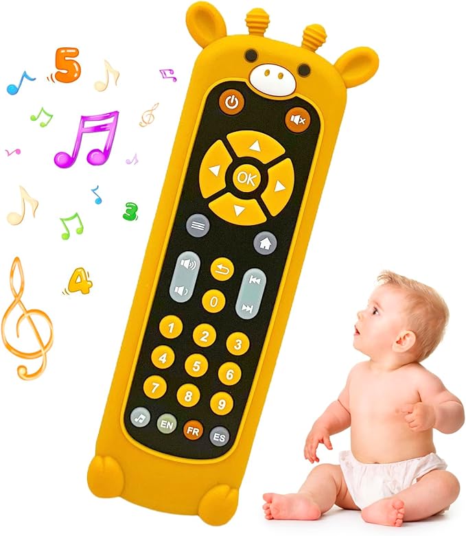 Baby Remote Control Toy with Music and Light - On The Go Remote - Toddler Early Education Learning Toys & Gifts for Boys & Girls Ages12-18 Months (Giraffe)